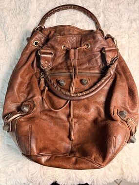 Balenciaga Motocross Giant Pompon Bag